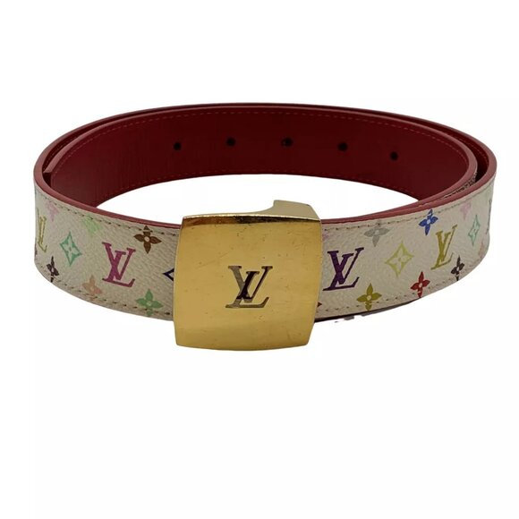 LOUIS VUITTON Saint Tulle 75/30 Belt Multi-Color Canvas - Picture 1 of 11